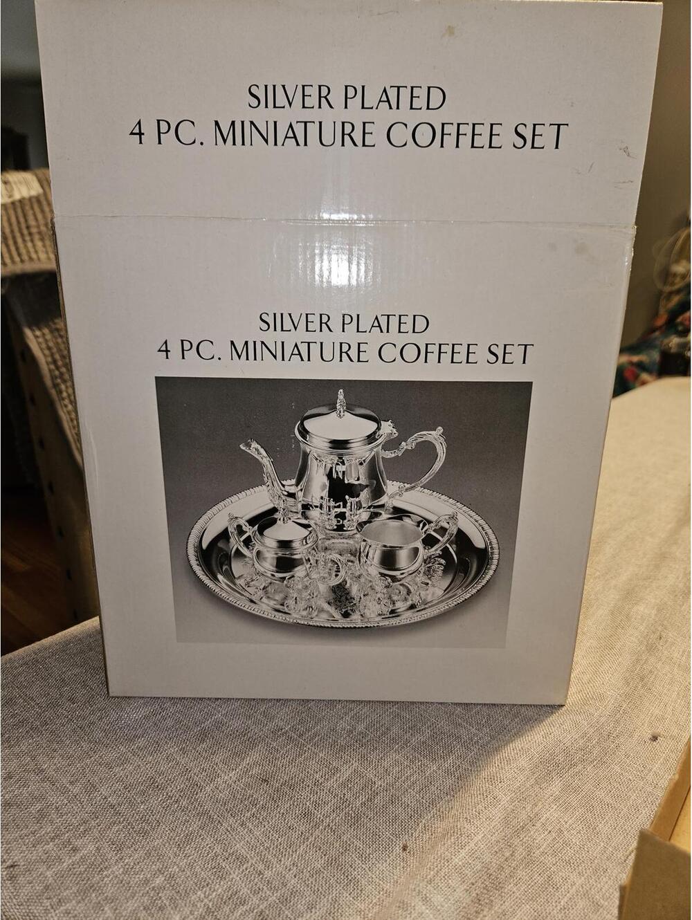Godinger Silver Plated 4 Piece Miniature Coffee Set NIB